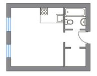 Планировка квартиры студии, 29,5 м2