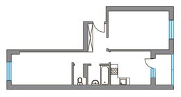 Планировка 2-комнатной квартиры, 53,2 м2