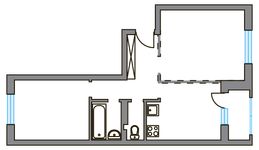 Планировка 2-комнатной квартиры, 51,3 м2