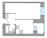 Планировка 1-комнатной квартиры, 35,17 м2