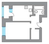 Планировка 1-комнатной квартиры, 36 м2