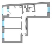 Планировка 3-комнатной квартиры, 71,3 м2