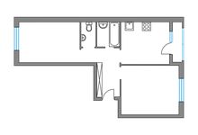 Планировка 2-комнатной квартиры, 52,1 м2