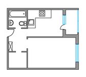 Планировка 1-комнатной квартиры, 35,7 м2
