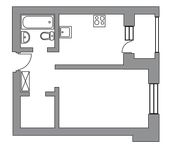 Планировка 1-комнатной квартиры, 33 м2