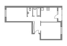 Планировка 2-комнатной квартиры, 52 м2