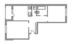Планировка 2-комнатной квартиры, 53 м2