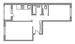 Планировка 2-комнатной квартиры, 50 м2