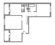 Планировка 3-комнатной квартиры, 68 м2