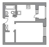 Планировка 1-комнатной квартиры, 32 м2