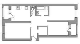 Планировка 3-комнатной квартиры, 68 м2