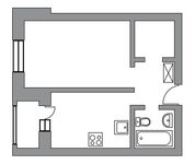 Планировка 1-комнатной квартиры, 37 м2