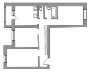 Планировка 3-комнатной квартиры, 73 м2