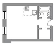 Планировка 1-комнатной квартиры, 29 м2