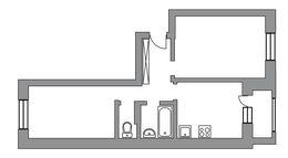 Планировка 2-комнатной квартиры, 52 м2