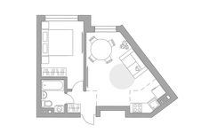 Планировка 2-комнатной квартиры, 40,4 м2