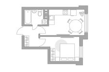 Планировка 1-комнатной квартиры, 30,2 м2