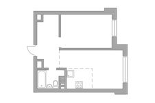 Планировка 2-комнатной квартиры, 42,9 м2