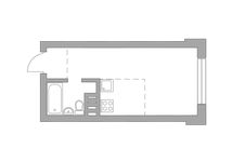 Планировка квартиры студии, 24,4 м2