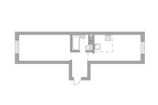 Планировка 2-комнатной квартиры, 42,5 м2