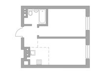 Планировка 2-комнатной квартиры, 37 м2