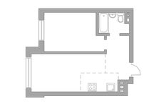 Планировка 2-комнатной квартиры, 38,1 м2
