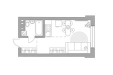 Планировка квартиры студии, 24,2 м2