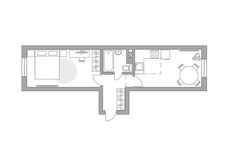 Планировка 2-комнатной квартиры, 42,5 м2