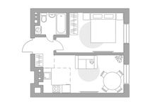 Планировка 2-комнатной квартиры, 37 м2