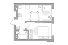 Планировка 2-комнатной квартиры, 39,5 м2