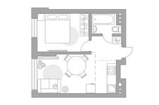 Планировка 2-комнатной квартиры, 35,8 м2