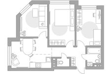 Планировка 4-комнатной квартиры, 63,5 м2