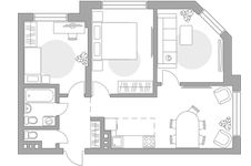 Планировка 4-комнатной квартиры, 67,8 м2
