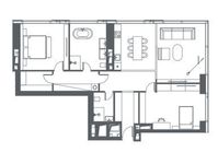 Планировка 3-комнатной квартиры, 117 м2
