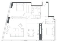 Планировка 1-комнатной квартиры, 59,13 м2