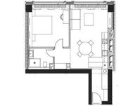 Планировка 3-комнатной квартиры, 54,33 м2