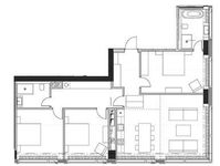 Планировка 4-комнатной квартиры, 119,59 м2