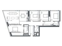 Планировка 5-комнатной квартиры, 153,6 м2