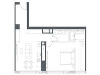 Планировка 1-комнатной квартиры, 60,36 м2