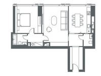 Планировка 2-комнатной квартиры, 74,38 м2