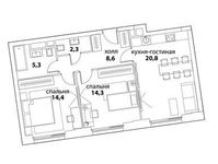 Планировка 3-комнатной квартиры, 65,8 м2