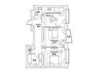 Планировка 2-комнатной квартиры, 73 м2