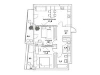 Планировка 3-комнатной квартиры, 72,8 м2