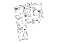 Планировка 3-комнатной квартиры, 99,2 м2