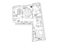 Планировка 3-комнатной квартиры, 99,9 м2