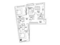Планировка 3-комнатной квартиры, 105,7 м2