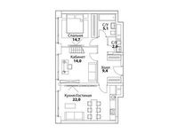 Планировка 3-комнатной квартиры, 84,1 м2