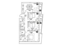 Планировка 4-комнатной квартиры, 106,1 м2