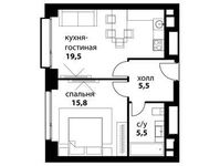 Планировка 2-комнатной квартиры, 46,3 м2