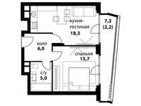 Планировка 2-комнатной квартиры, 47,2 м2